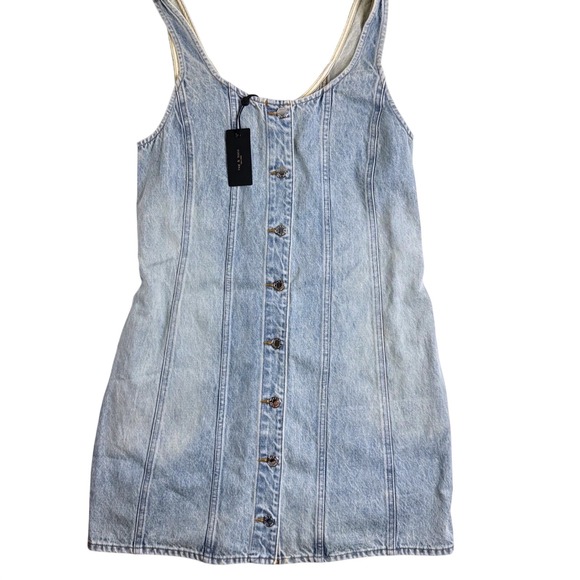 rag & bone Dresses & Skirts - Rag & Bone Rockaway Laney Denim Mini Dress Light Wash Blue Button Front Size 6
